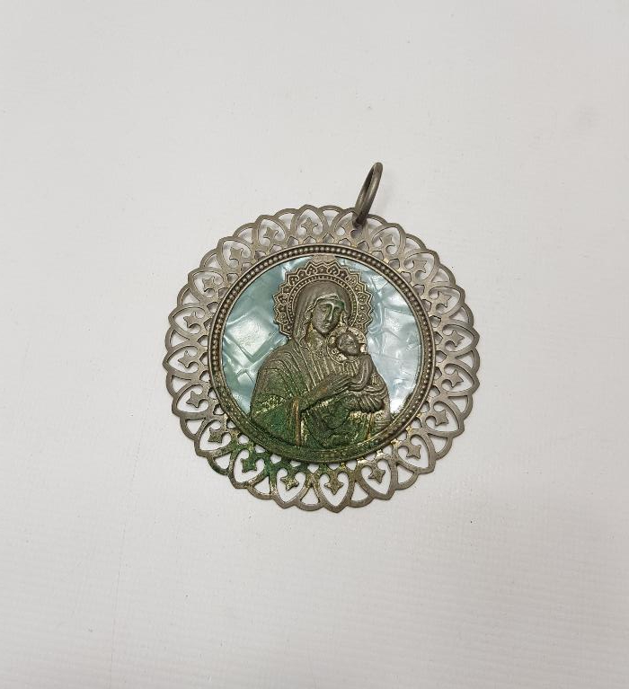 MERYEM ANA VE HAZRETİ İSA TEMALI BÜYÜK BOY KOLYE UCU 