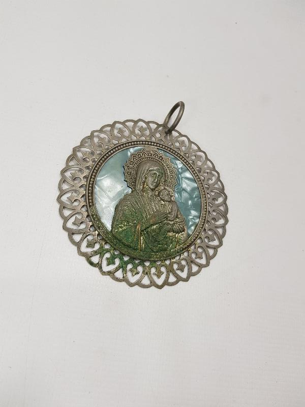 MERYEM ANA VE HAZRETİ İSA TEMALI BÜYÜK BOY KOLYE UCU 