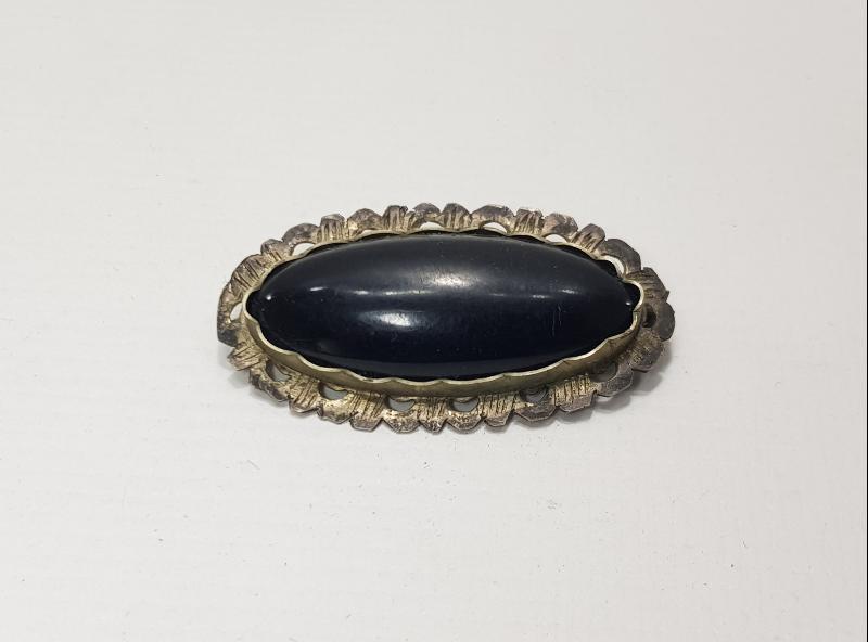 OLTU TAŞLI GÜMÜŞ BROŞ 