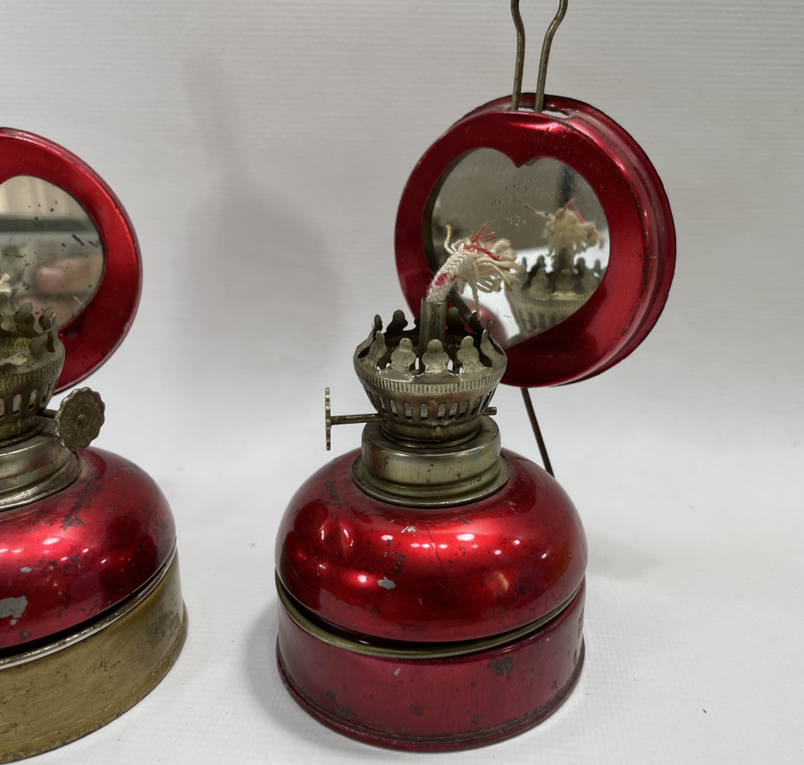 2 ADET ÇİL KONDİSYONDA AYNALI GAZ LAMBASI