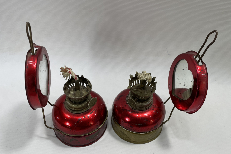 2 ADET ÇİL KONDİSYONDA AYNALI GAZ LAMBASI