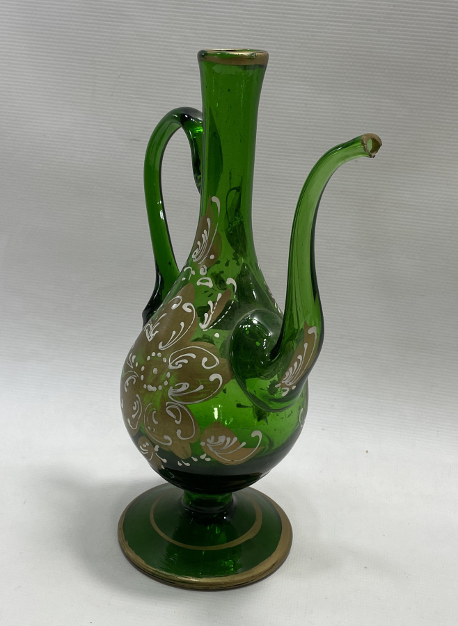 OSMANLI DÖNEMİ EL BOYAMA VE KOPARMA CAMDAN MAMUL NADİR ZEMZEMLİK