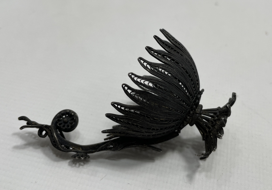 OSMANLI DÖNEMİ SAF GÜMÜŞTEN MAMUL TELKARİ İŞÇİLİKLİ FİNCAN ZARFI