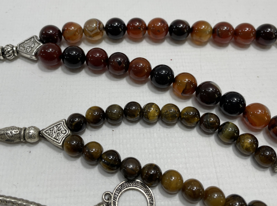 KAPLAN GÖZÜ VE AKİK TAŞLI 2 ADET TESBİH