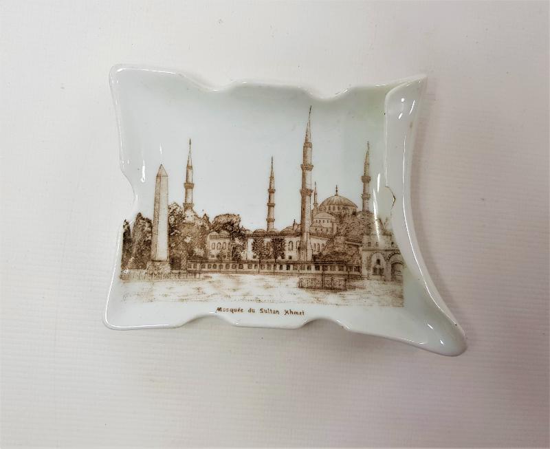 OSMANLI DÖNEMİ SULTANAHMET CAMİİ GÖRSELLİ PORSELEN KÜL TABLASI 