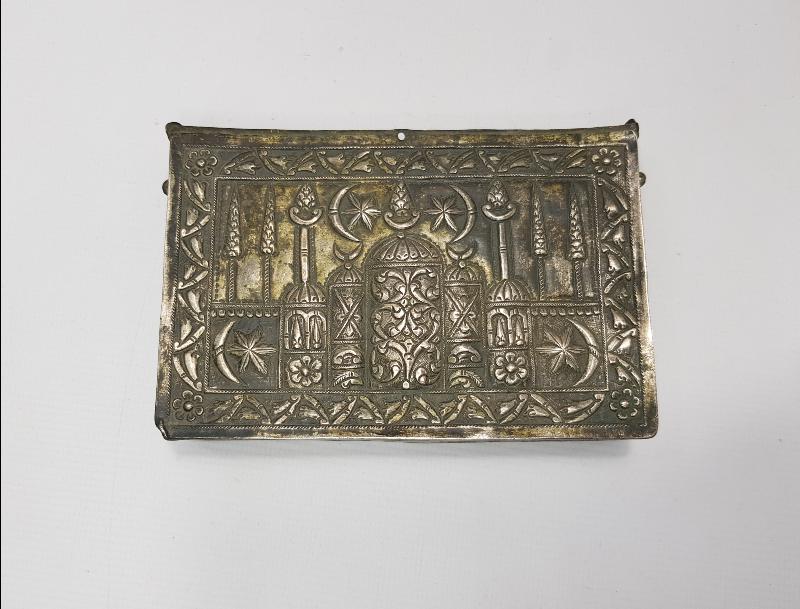 OSMANLI DÖNEMİ ÜZERİ AY YILDIZLI VE CAMİLİ GÜMÜŞ ENAM KABI