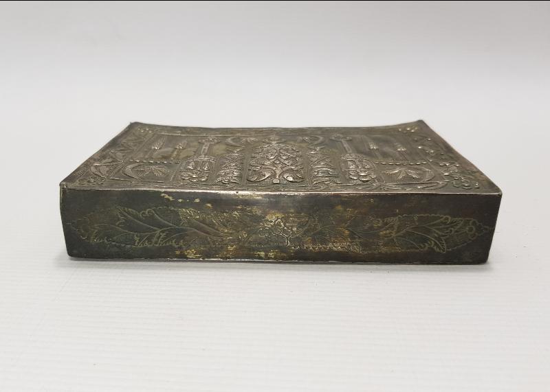 OSMANLI DÖNEMİ ÜZERİ AY YILDIZLI VE CAMİLİ GÜMÜŞ ENAM KABI