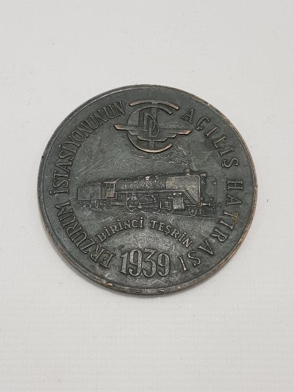 1939 ERZURUM TREN İSTASYONU AÇILIŞ HATIRASI MADALYONU 