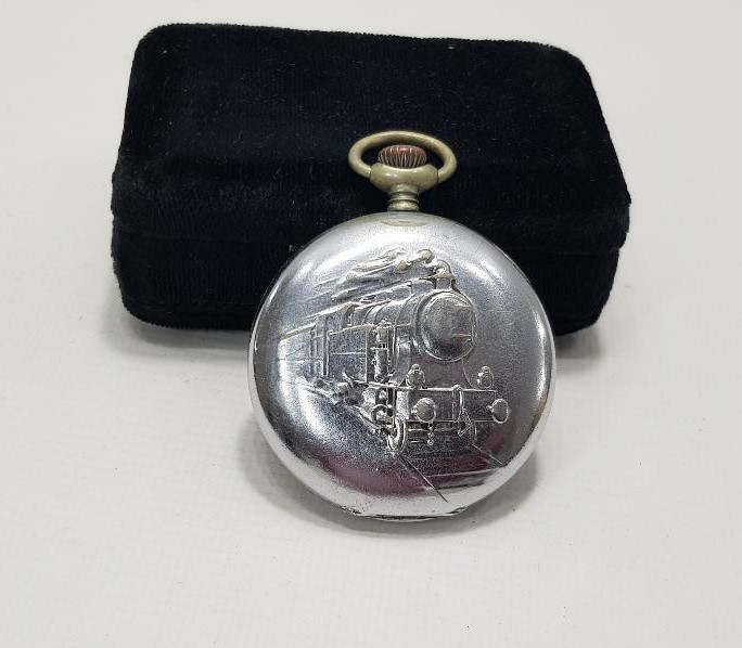 DEMİRYOLU VE TREN GÖRSELLİ NACAR CEP SAATİ 