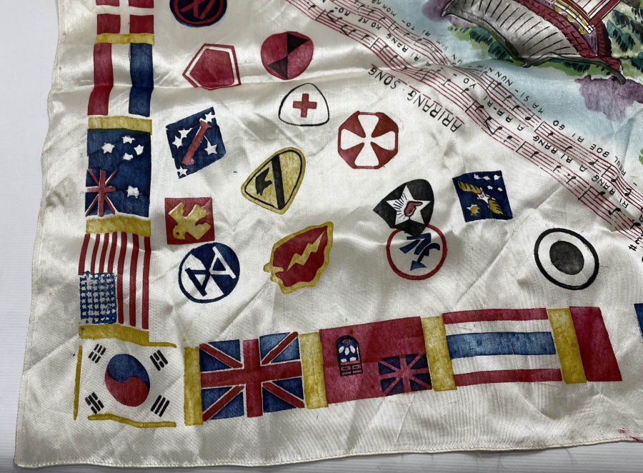 KORE SAVAŞI DÖNEMİ ÇOK NADİR İPEK İTTİFAK MENDİLİ