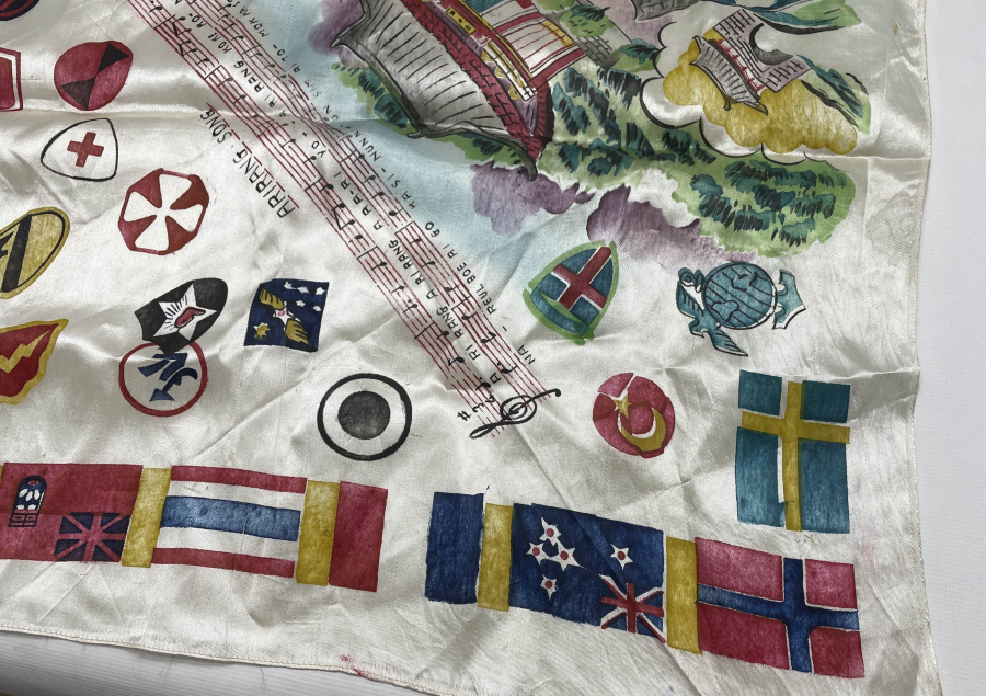 KORE SAVAŞI DÖNEMİ ÇOK NADİR İPEK İTTİFAK MENDİLİ