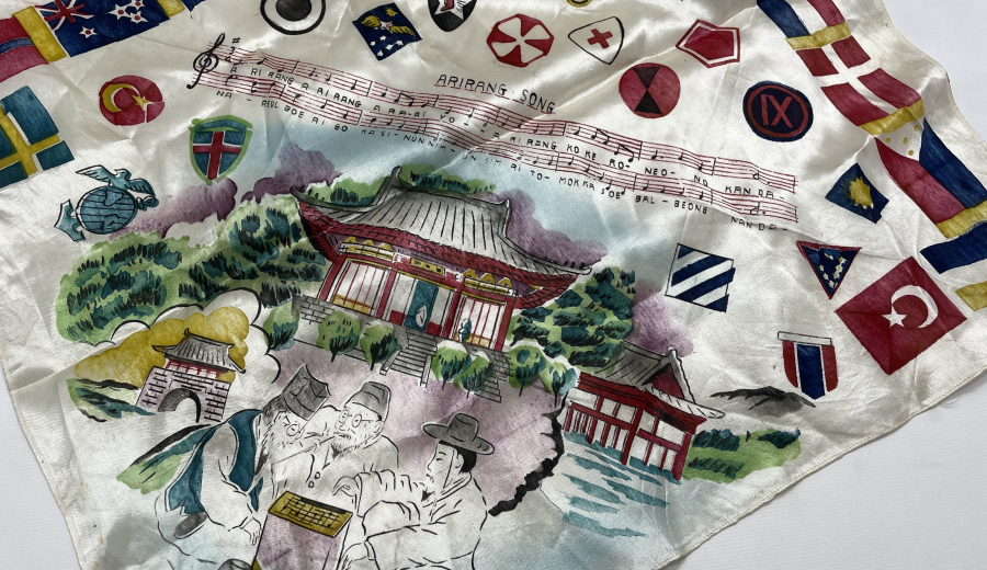 KORE SAVAŞI DÖNEMİ ÇOK NADİR İPEK İTTİFAK MENDİLİ