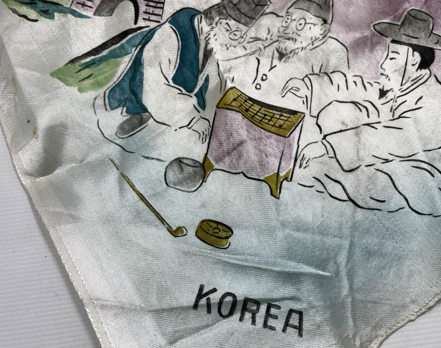 KORE SAVAŞI DÖNEMİ ÇOK NADİR İPEK İTTİFAK MENDİLİ