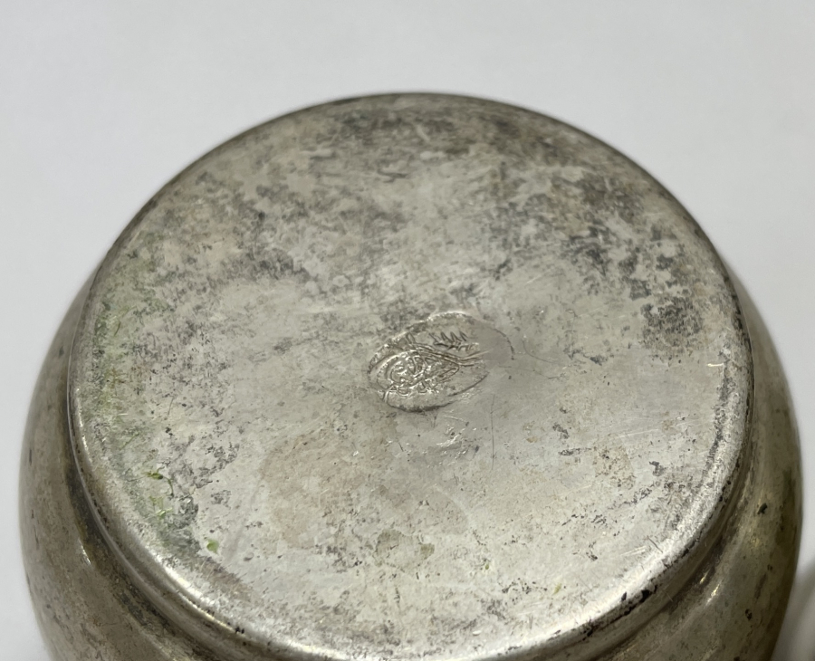 OSMANLI DÖNEMİ ALTI DAMGALI GÜMÜŞTEN MAMUL ESERİ İSTANBUL ÇİFT BARDAK