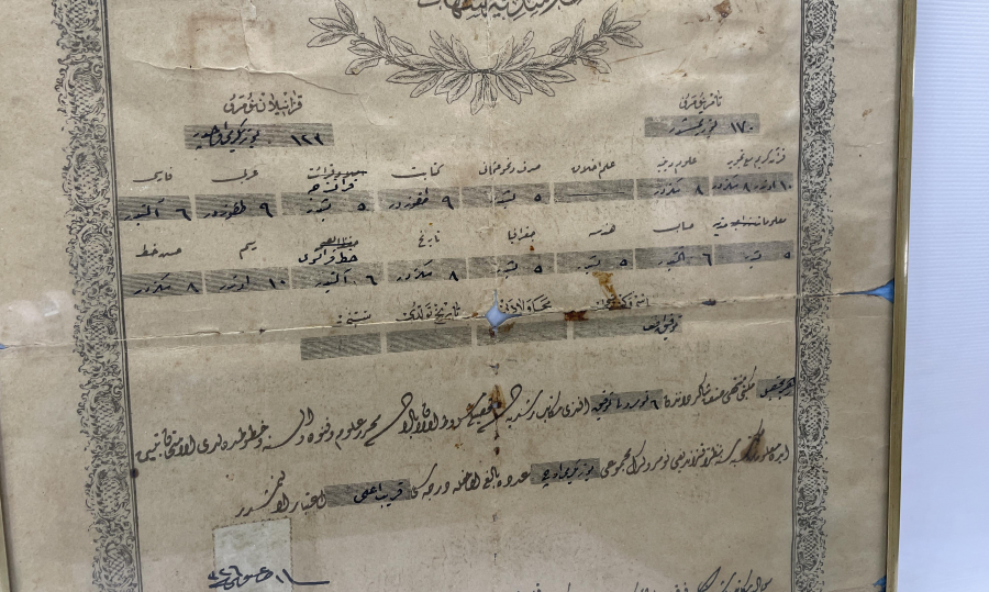 OSMANLI DÖNEMİ BÜYÜK BOY NADİR DİPLOMA