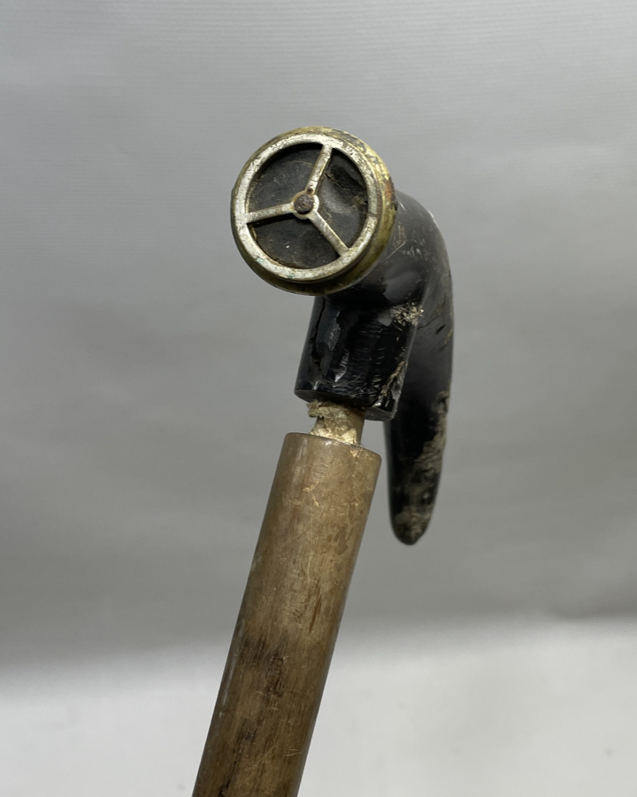 OSMANLI DÖNEMİ ÇOK NADİR TEBER FORMUNDA BOYNUZ DERVİŞ ASASI