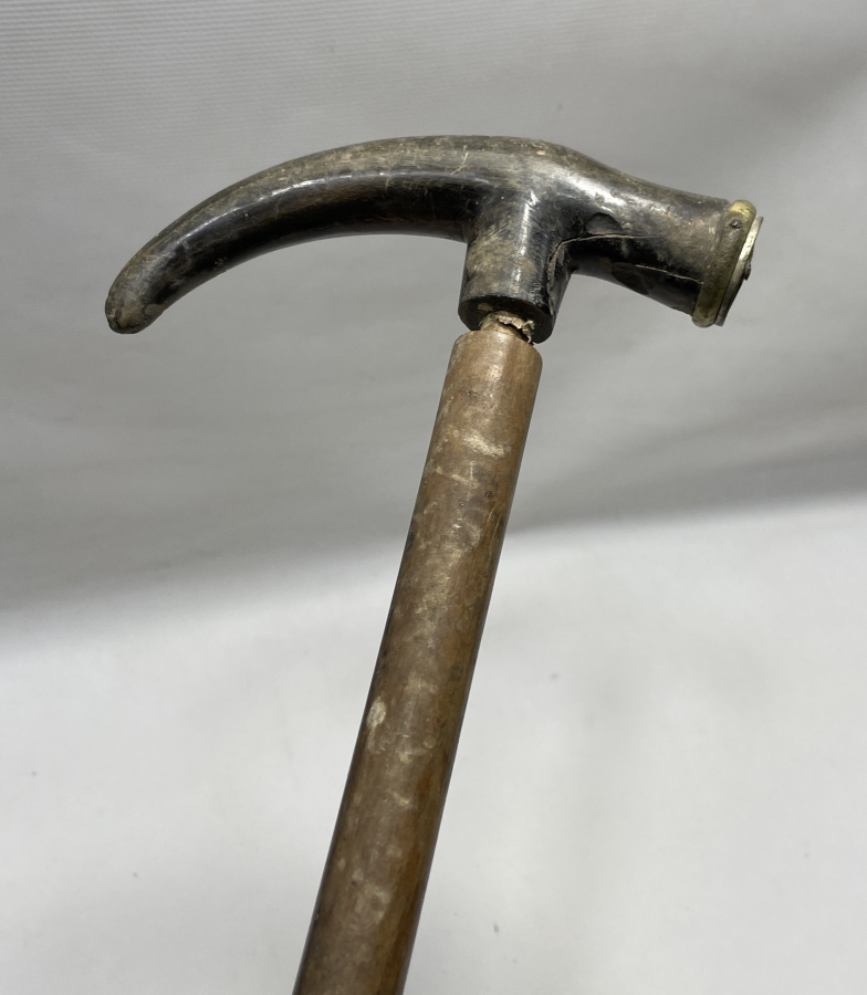 OSMANLI DÖNEMİ ÇOK NADİR TEBER FORMUNDA BOYNUZ DERVİŞ ASASI