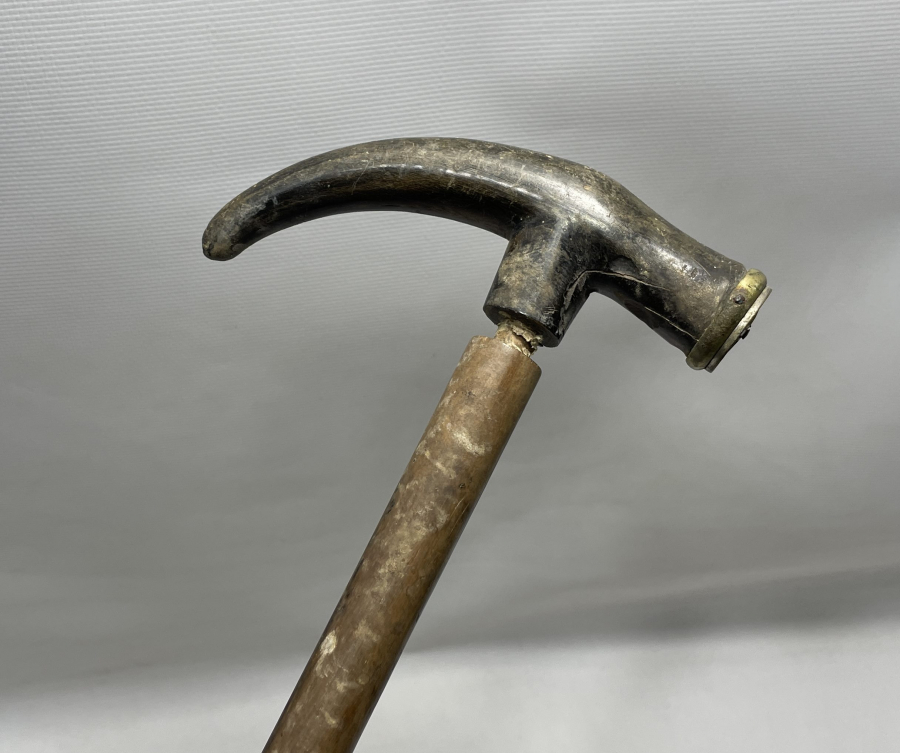 OSMANLI DÖNEMİ ÇOK NADİR TEBER FORMUNDA BOYNUZ DERVİŞ ASASI