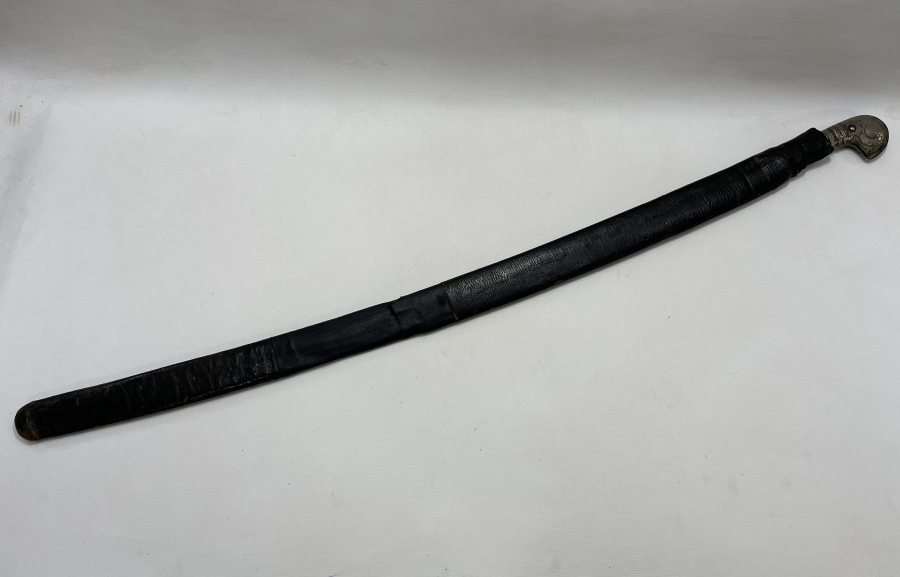 OSMANLI DÖNEMİ OSMANLICA YAZILI GÜMÜŞ SAPLI ORJİNAL KINIINDA ÇERKES ŞAŞKASI