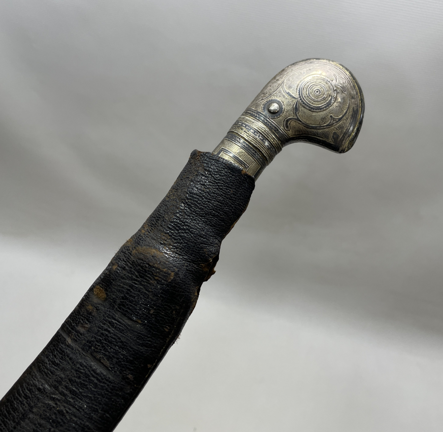 OSMANLI DÖNEMİ OSMANLICA YAZILI GÜMÜŞ SAPLI ORJİNAL KINIINDA ÇERKES ŞAŞKASI