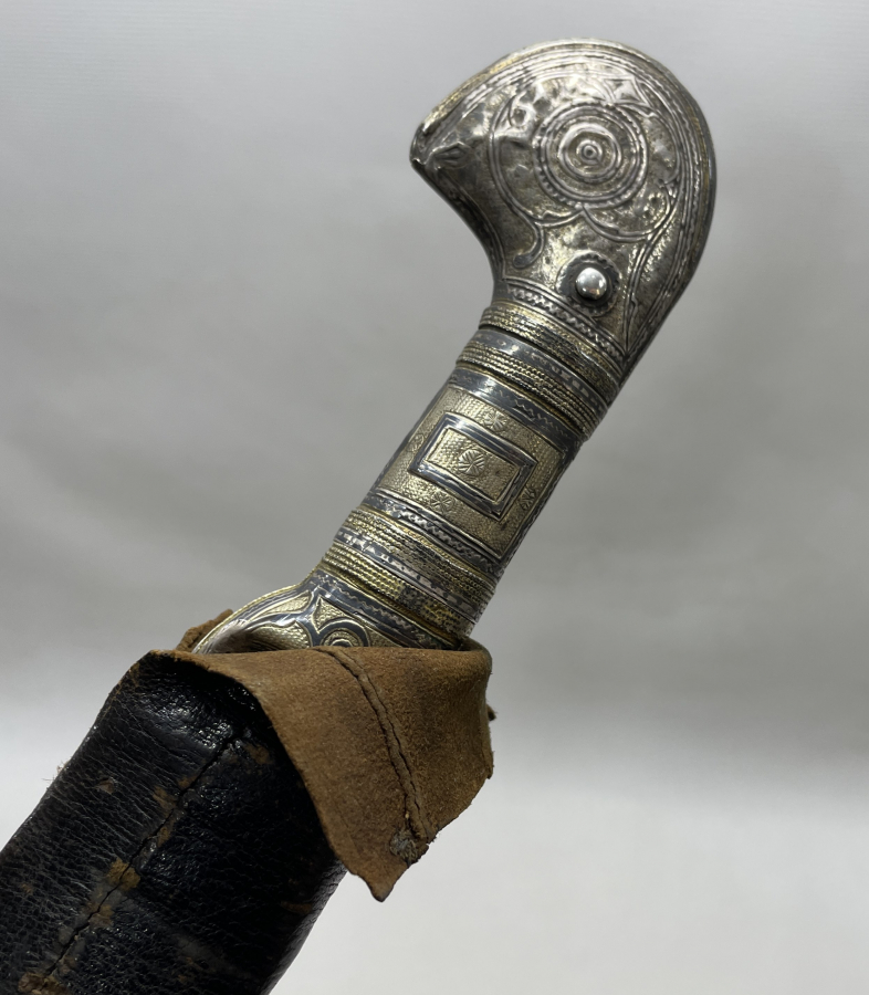 OSMANLI DÖNEMİ OSMANLICA YAZILI GÜMÜŞ SAPLI ORJİNAL KINIINDA ÇERKES ŞAŞKASI