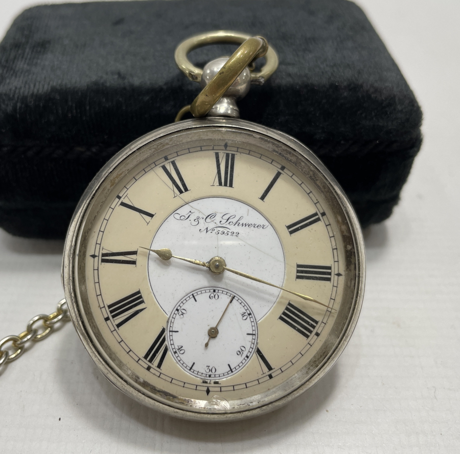 1850-1870 YILALRI ARASI ANAHTAR KURMALI RENKLİ KADRAN CEP SAATİ