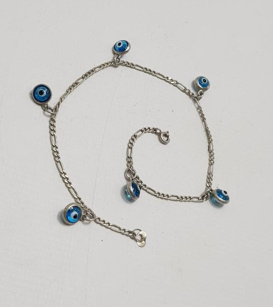 NAZAR BONCUKLU GÜMÜŞ BİLEKLİK 