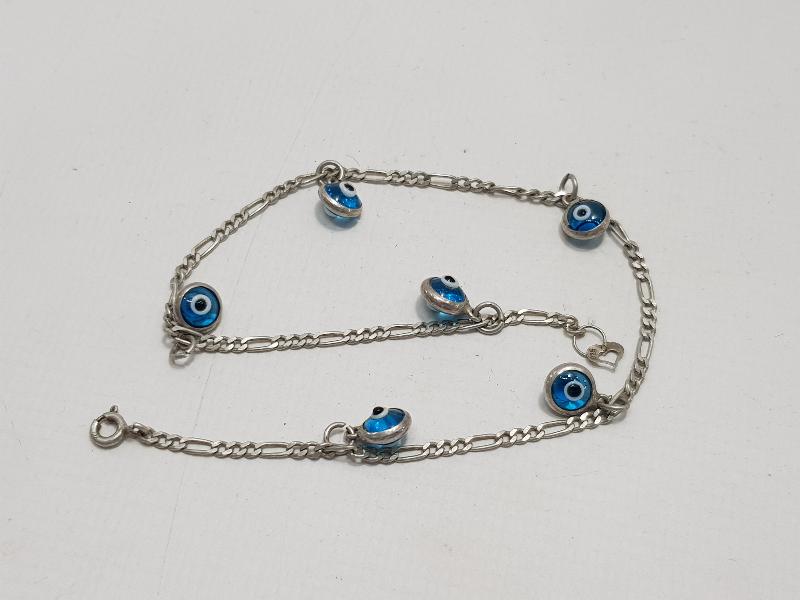 NAZAR BONCUKLU GÜMÜŞ BİLEKLİK 