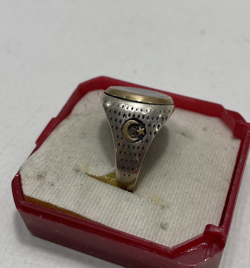 ÇAPRAZ KILIÇLI GÜMÜŞ ERKEK YÜZÜĞÜ