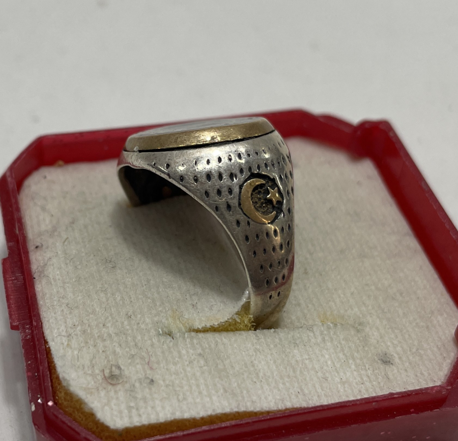 ÇAPRAZ KILIÇLI GÜMÜŞ ERKEK YÜZÜĞÜ