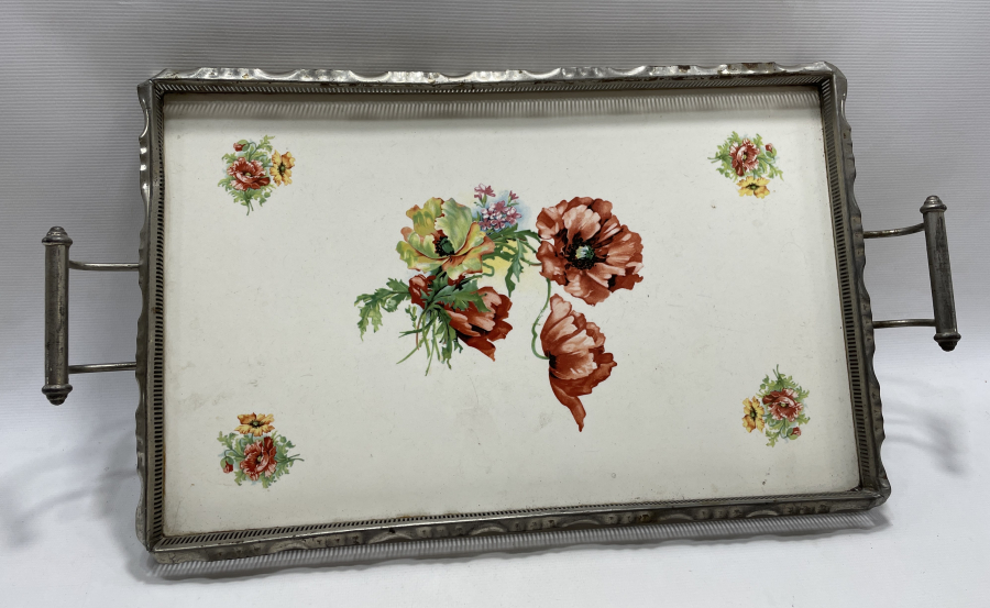 OSMANLI DÖNEMİ EL BOYAMA BÜYÜK BOY TAŞ TEPSİ