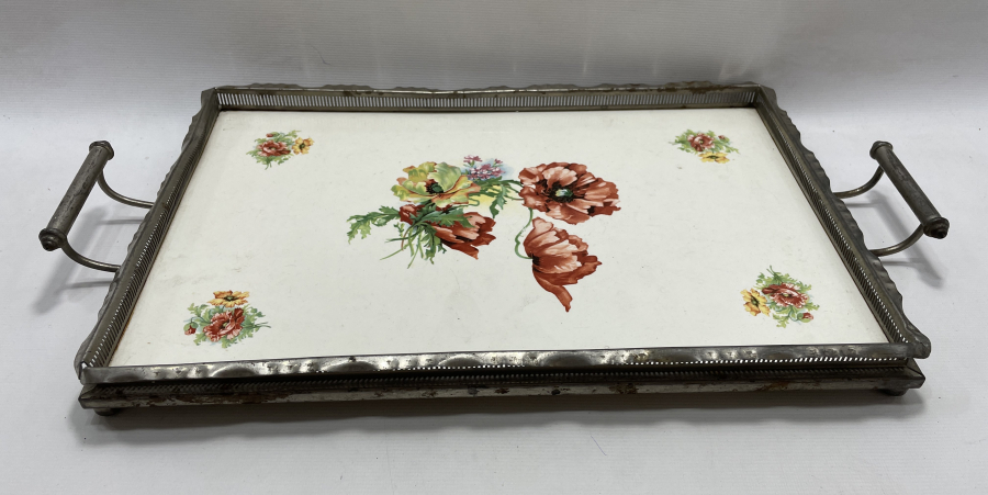 OSMANLI DÖNEMİ EL BOYAMA BÜYÜK BOY TAŞ TEPSİ