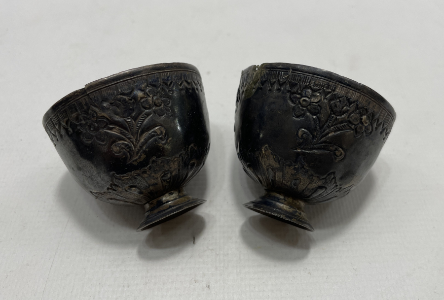 OSMANLI DÖNEMİ ESERİ İSTANBUL GÜMÜŞ ÇİFT FİNCAN ZARFI