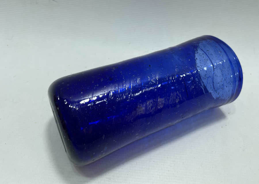 OSMANLI DÖNEMİ KOPARMA İŞÇİLİKLİ MAVİ BARDAK