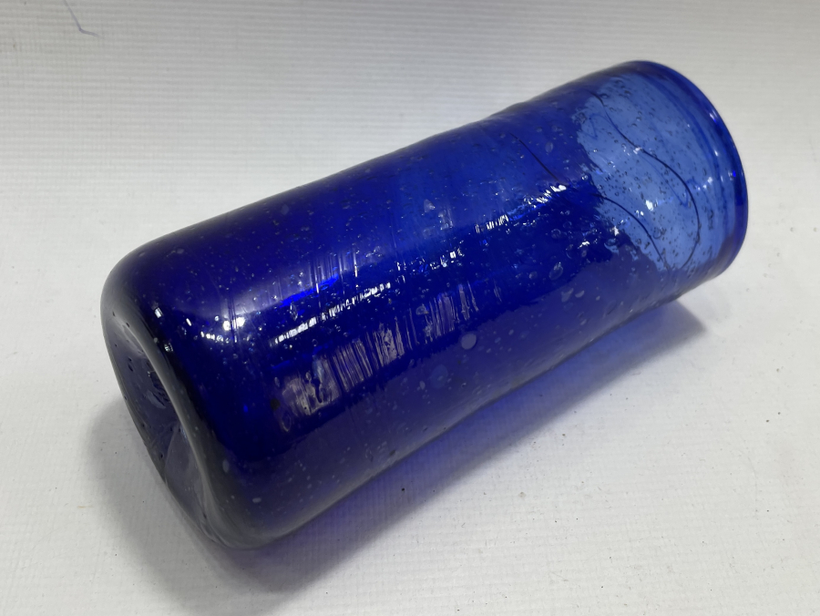 OSMANLI DÖNEMİ KOPARMA İŞÇİLİKLİ MAVİ BARDAK