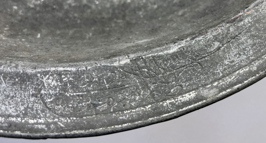 OSMANLI DÖNEMİ SAZ TUĞRALI BAKIR TABAK