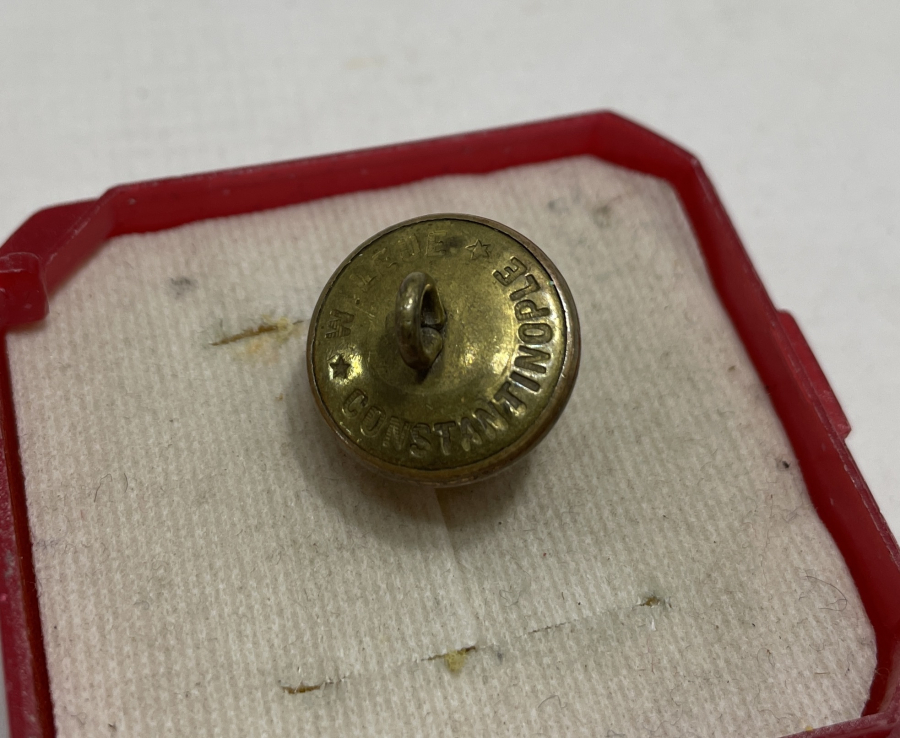 1. DÜNYA SAVAŞI DÖNEMİ ARKASI YAZILI TOPÇU DÜĞMESİ