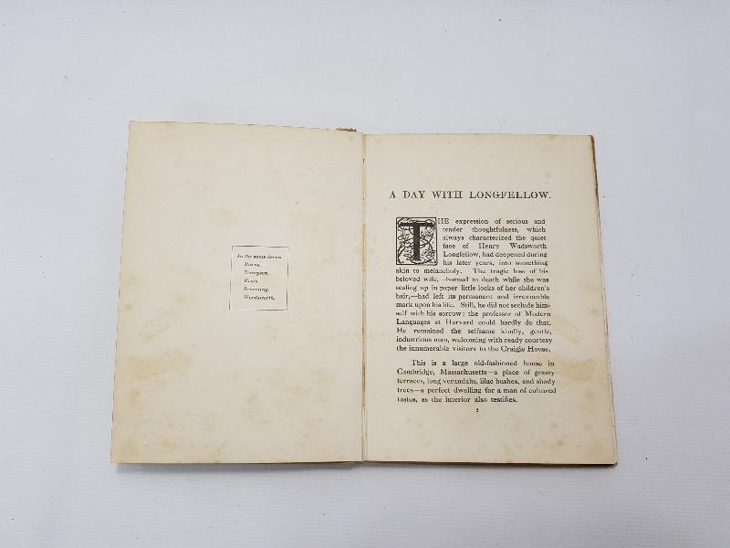 1900's HIRİSTİYAN EVANGELİST İLAHİ KİTABI: A DAY WITH THE POET LONGFELLOW 