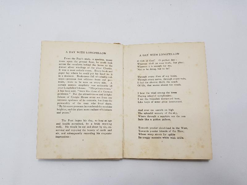 1900's HIRİSTİYAN EVANGELİST İLAHİ KİTABI: A DAY WITH THE POET LONGFELLOW 