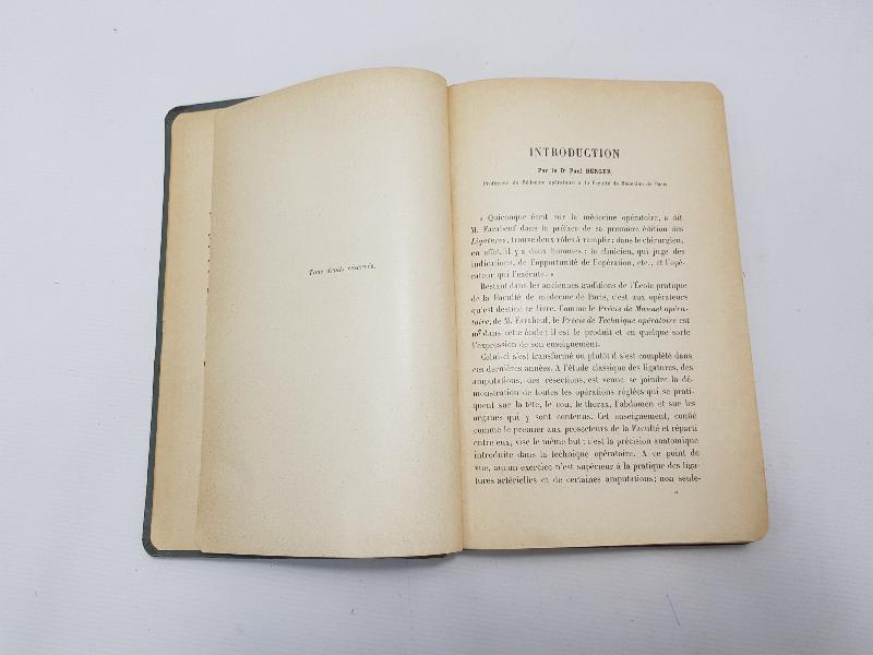 1904 TARİHLİ FRANSIZCA TIP KİTABI: PRECIS DE TECHNIQUE OPERATOIRE