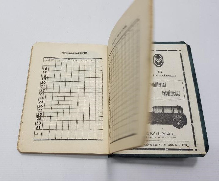 1929-1930 OTOMOBİLCİ VE ŞOFÖRLERE MAHSUS CEP MUHTIRASI 