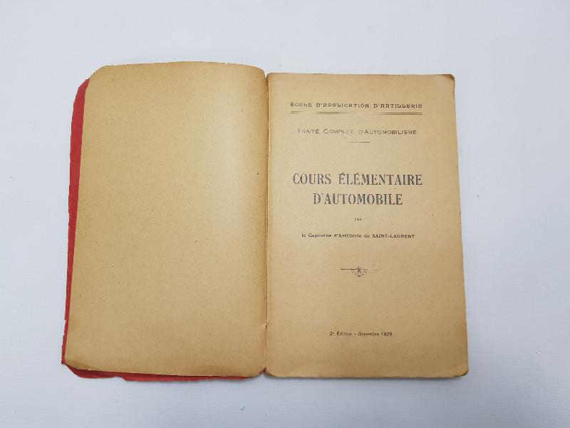 1929 FRANSIZCA KİTAP: TEMEL OTOMOBİL DERSLERİ