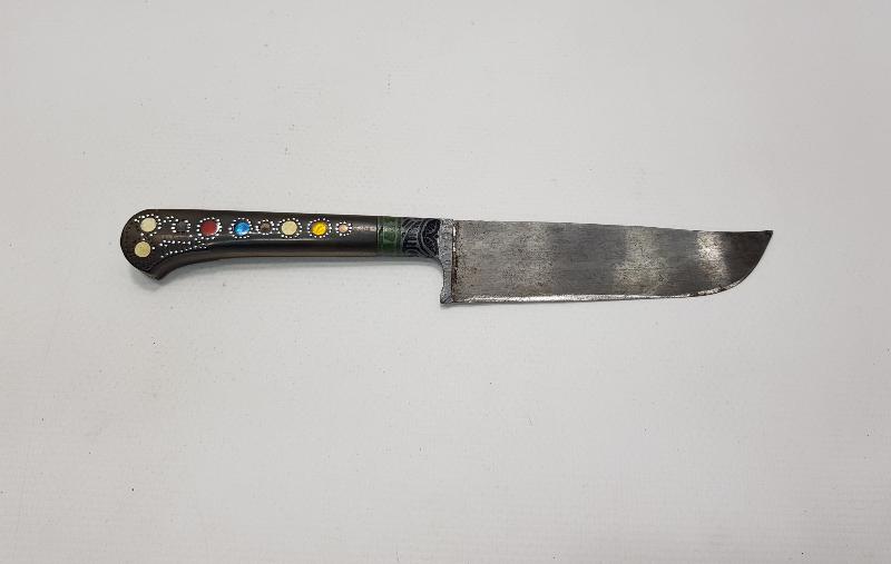 ALTIN KAKMA RUSÇA YAZILI BOYNUZ SAPLI HANÇER 