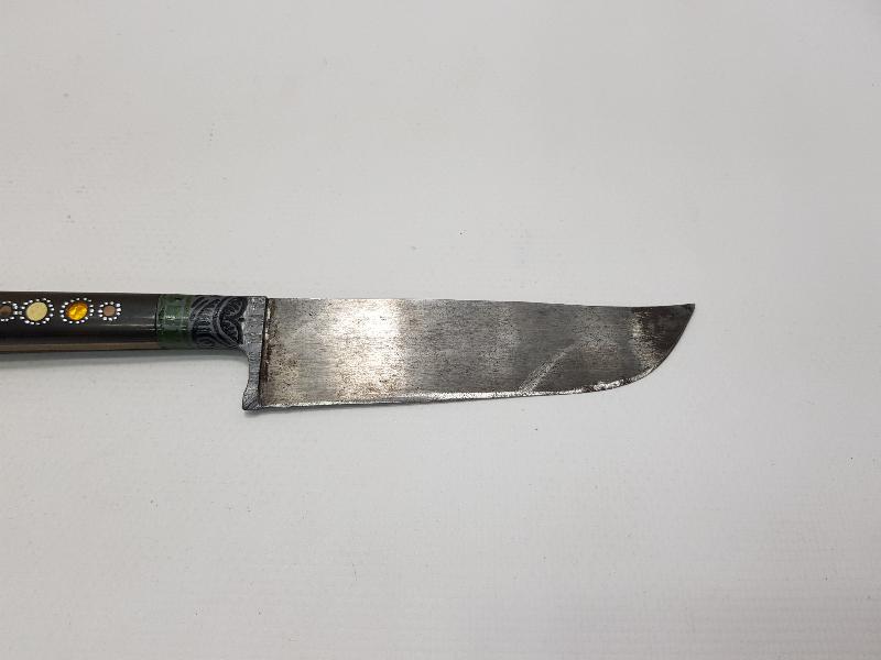 ALTIN KAKMA RUSÇA YAZILI BOYNUZ SAPLI HANÇER 