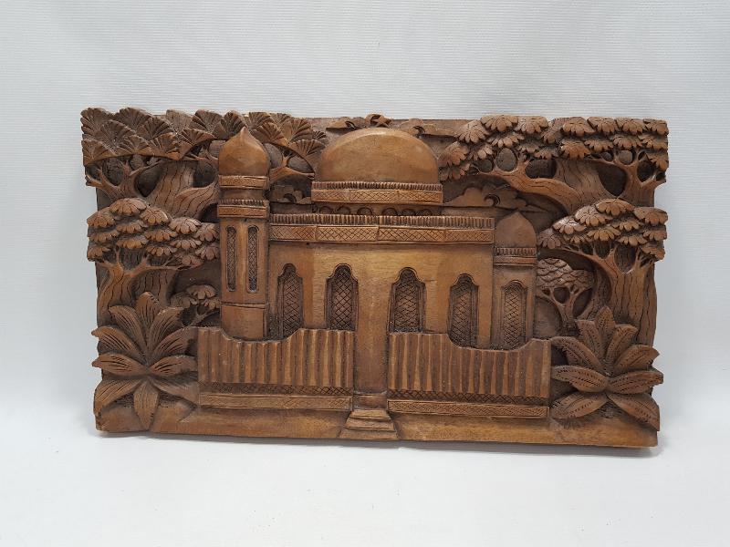 KUDÜS MESCİD-İ AKSA GÖRSELLİ EL OYMA AHŞAP PANO