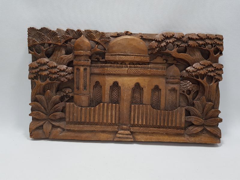 KUDÜS MESCİD-İ AKSA GÖRSELLİ EL OYMA AHŞAP PANO