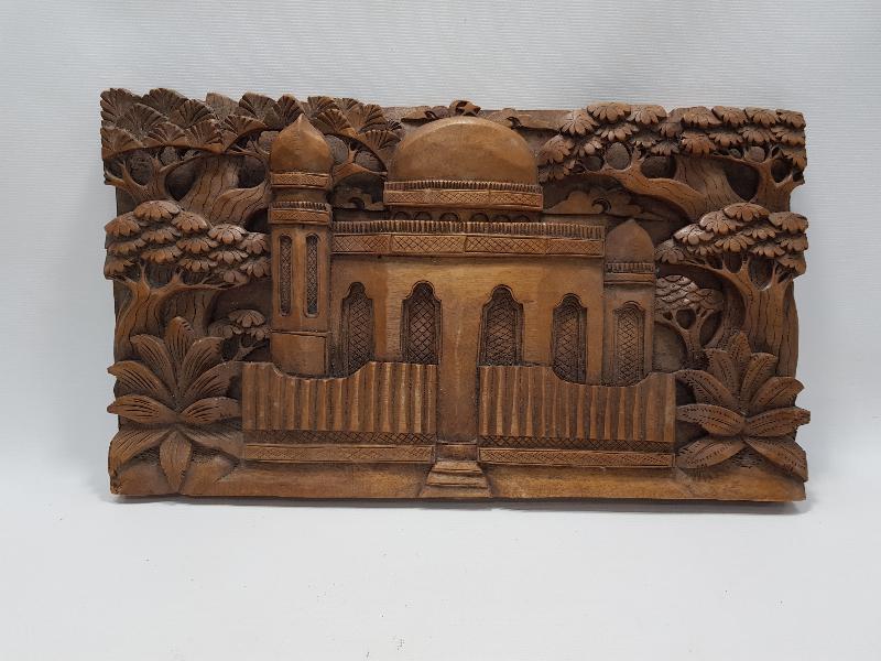 KUDÜS MESCİD-İ AKSA GÖRSELLİ EL OYMA AHŞAP PANO