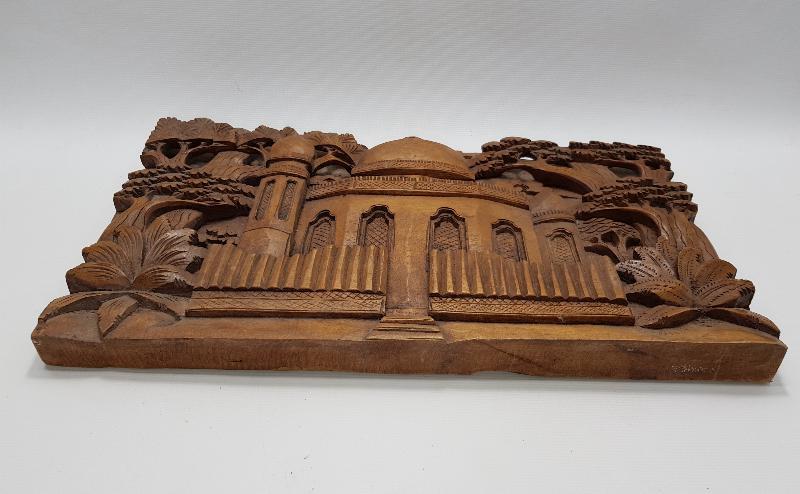 KUDÜS MESCİD-İ AKSA GÖRSELLİ EL OYMA AHŞAP PANO