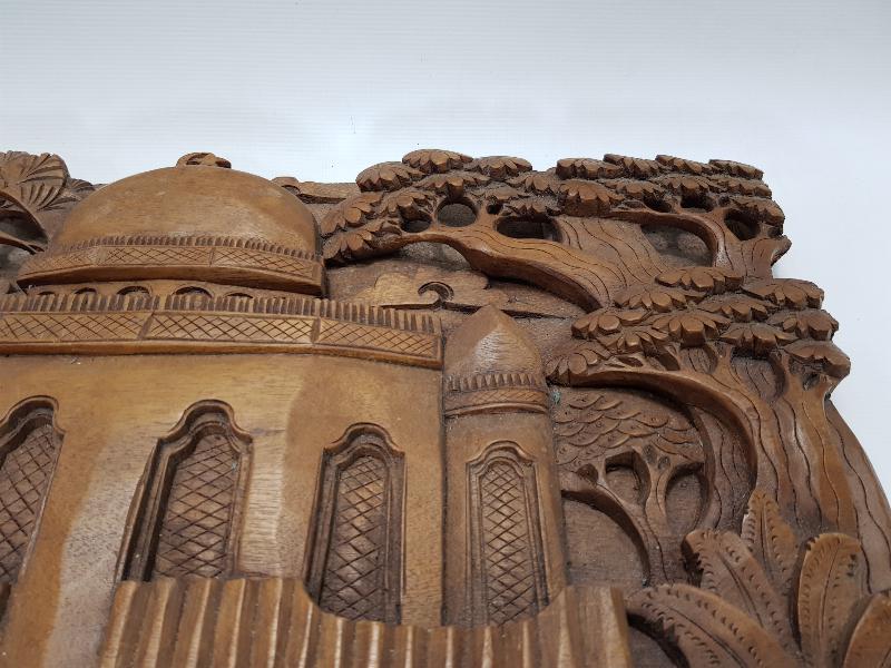 KUDÜS MESCİD-İ AKSA GÖRSELLİ EL OYMA AHŞAP PANO