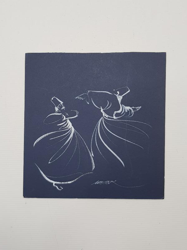 MEVLEVİLER TEMALI İMZALI RESİM 